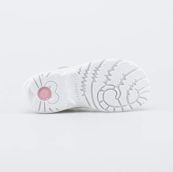 322120-26 Кожаные сандалии Пломбир для девочки белый + розовый фото №3