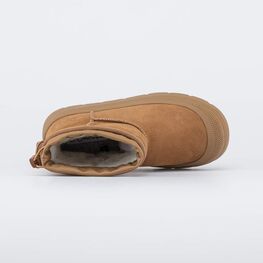 762245-41 Укороченные бежевые сапожки на зиму для девочки бежевый фото №4