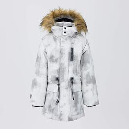 07757072-40 Зимняя куртка-парка с эффектом варки для мальчика для мальчики белый +серый