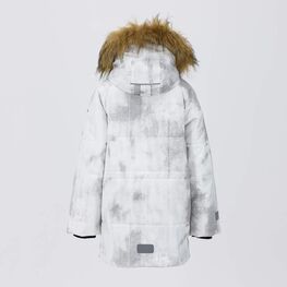 07757072-40 Зимняя куртка-парка с эффектом варки для мальчика для мальчики белый +серый фото №3