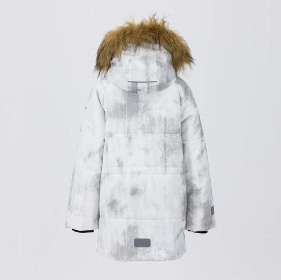 07757072-40 Зимняя куртка-парка с эффектом варки для мальчика для мальчики белый +серый фото №3