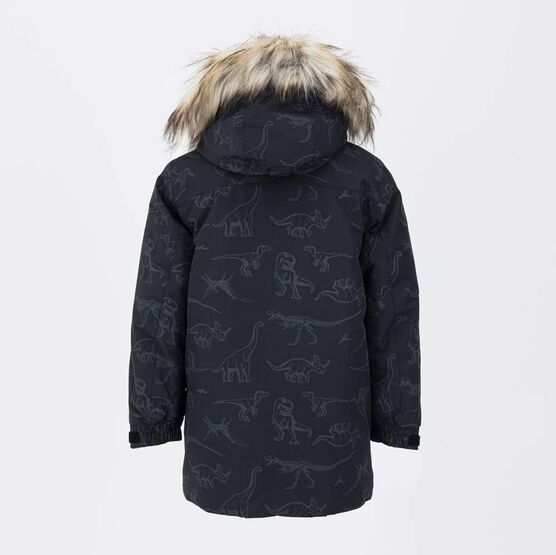 07757073-40 Зимняя куртка-парка Динозавры для мальчика для мальчики черный фото №3