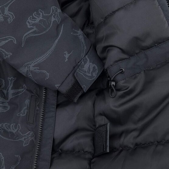 07757073-40 Зимняя куртка-парка Динозавры для мальчика для мальчики черный фото №5