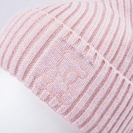 07804008-41 Зимний шерстяной комплект шапка + снуд для девочки для девочки розовый фото №4