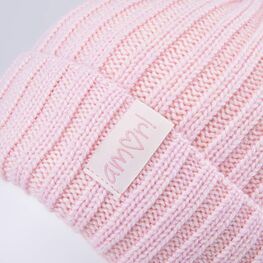 07804015-40 Зимний шерстяной комплект шапка + снуд для девочки для девочки розовый фото №4