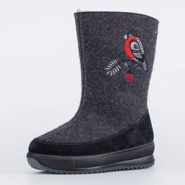 867117-41 Суперутепленные валенки Снегирь для девочки серый