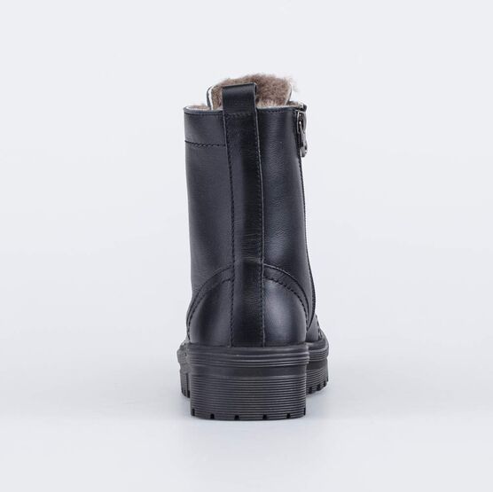 752226-52 Черные зимние ботинки на меху для девочки черный фото №5
