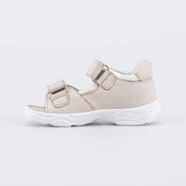 122241-21 Кожаные сандалии на липучках Бежевая карамель для мальчики бежевый фото №2