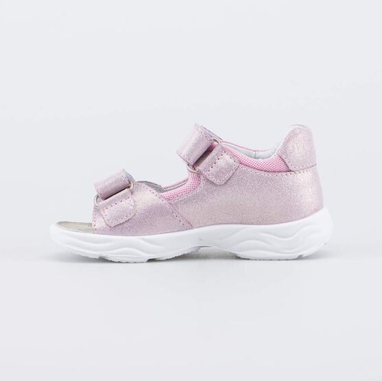 122241-22 Кожаные сандалии на липучках Блеск для девочки розовый фото №2