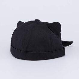 07809087-40 Детская бейсболка без козырька для девочки черный