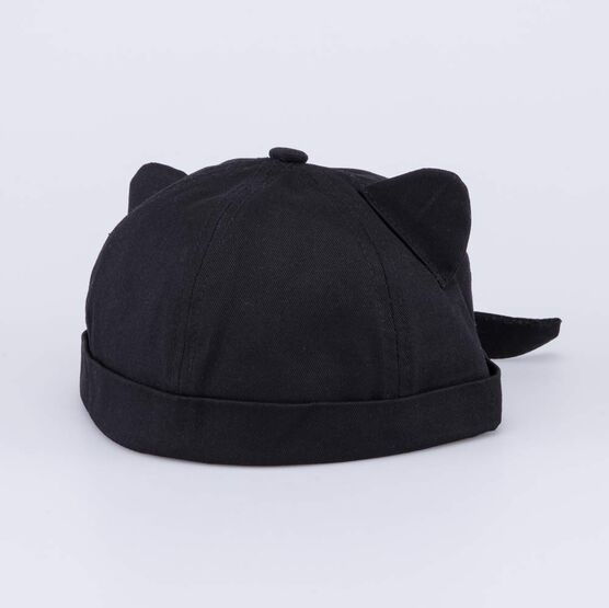 07809087-40 Детская бейсболка без козырька для девочки черный