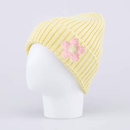 07811476-40 Вязаная шерстяная шапка для девочки для девочки желтый фото №2
