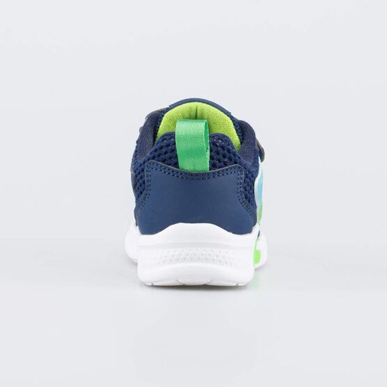 144283-12 Светящиеся кроссовки сеточкой для мальчики син-сал фото №4