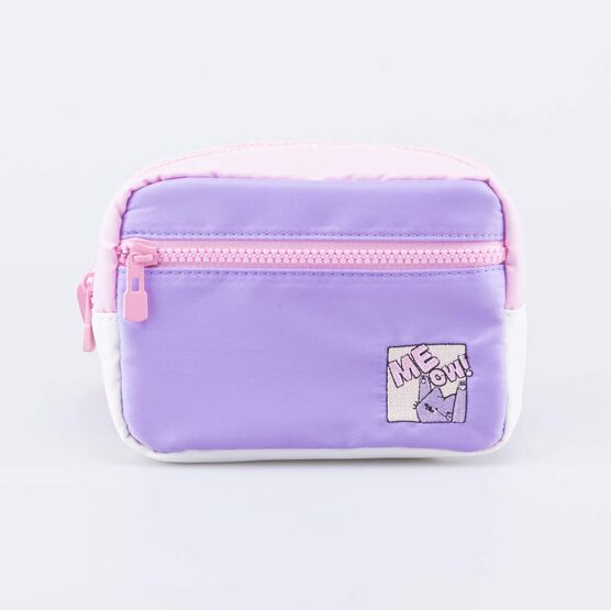 02819010-40 Сумка поясная текстильная розовый + сиреневый для девочки розовый + сиреневый