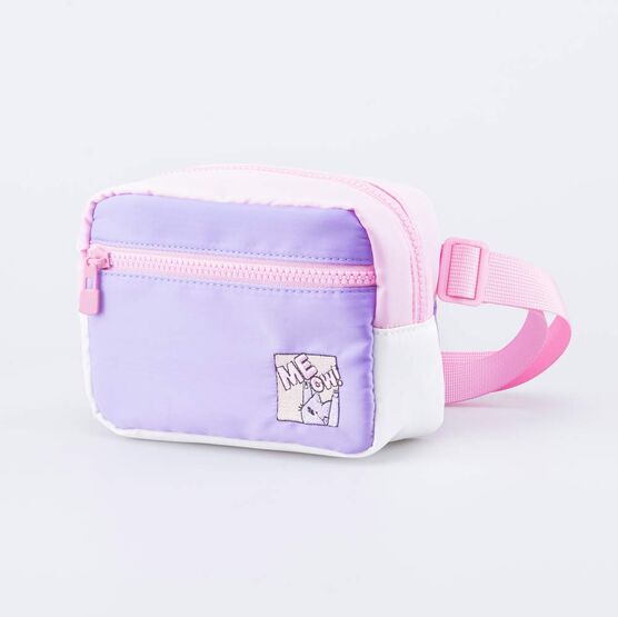 02819010-40 Сумка поясная текстильная розовый + сиреневый для девочки розовый + сиреневый фото №2