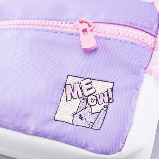 02819010-40 Сумка поясная текстильная розовый + сиреневый для девочки розовый + сиреневый фото №5