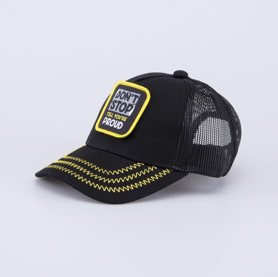 07709123-40 Кепка-бейсболка с сеточкой и сменными патчами для мальчики черный