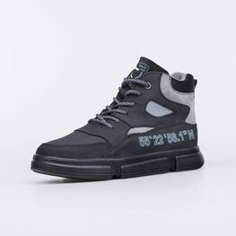 752178-31 Ботинки для мальчика для мальчики чер-сер