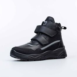 752199-31 Демисезонные ботинки на липучках Стиль черный для мальчики черный