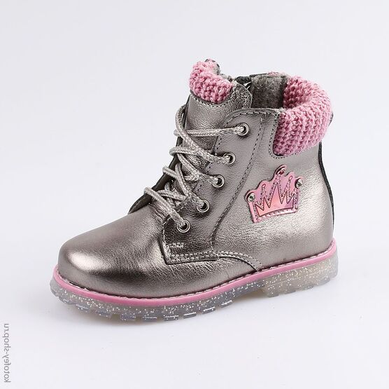 352193-33 Ботинки для девочки серебрист.