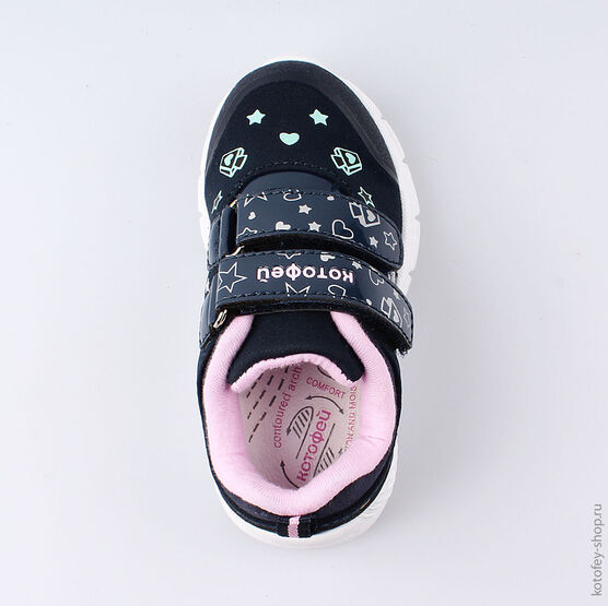 144119-72 Кроссовки для девочки син-роз фото №4