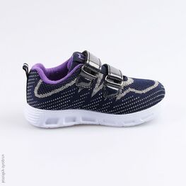 144098-71 Кроссовки с LED-подсветкой на подошве для девочки светло-синий фото №2