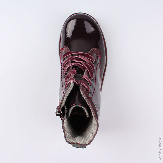 552109-34 Ботинки для девочки бордовый фото №4