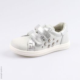 332110-21 Полуботинки для девочки серебрист.