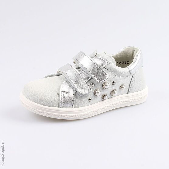 332110-21 Полуботинки для девочки серебрист.