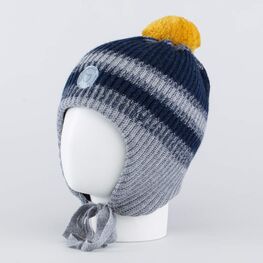 07711390-41 Зимняя шапка на завязках для мальчика для мальчики серый