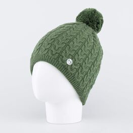 07711415-40 Теплая шапка-бини зеленая для мальчики оливковый