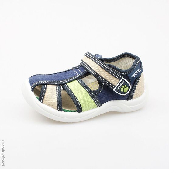 121017-11 Сандалии текстильные для мальчики син-зел