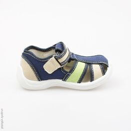 121017-11 Сандалии текстильные для мальчики син-зел фото №2