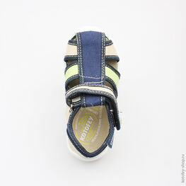 121017-11 Сандалии текстильные для мальчики син-зел фото №4