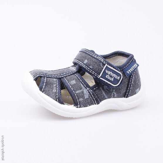 121018-11 Сандалии текстильные для мальчики светло-синий