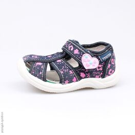 121018-12 Сандалии текстильные для мальчики син-роз