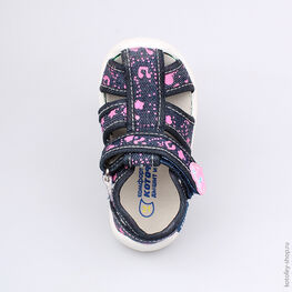 121018-12 Сандалии текстильные для мальчики син-роз фото №4