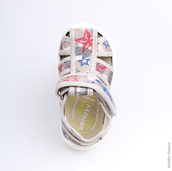 121019-11 Сандалии текстильные для мальчики серый фото №4