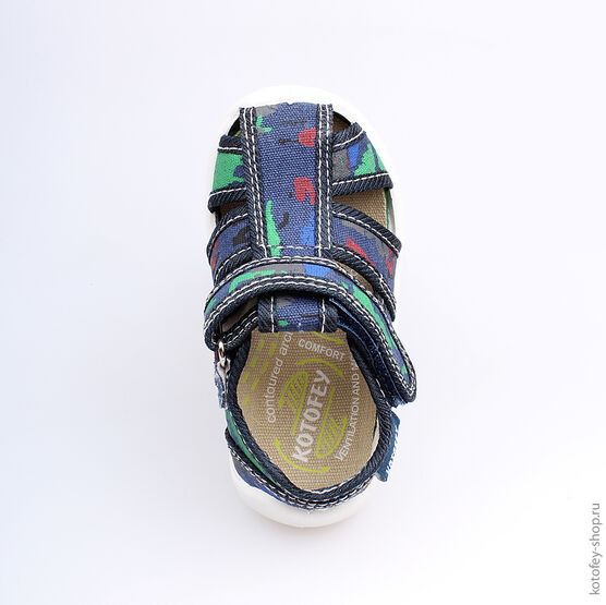121020-11 Сандалии текстильные для мальчики светло-синий фото №4