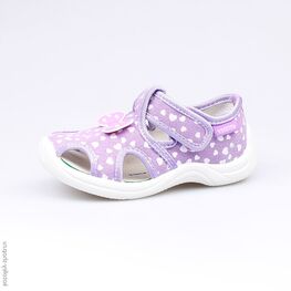 121022-11 Босоножки текстильные для девочки сиреневый
