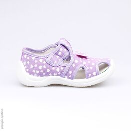 121022-11 Босоножки текстильные для девочки сиреневый фото №2