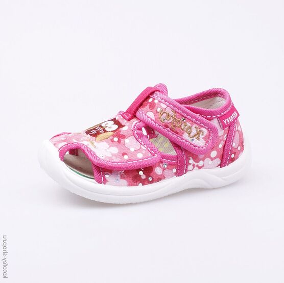 121023-12 Босоножки текстильные для девочки роз-цве