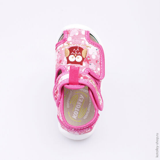 121023-12 Босоножки текстильные для девочки роз-цве фото №4