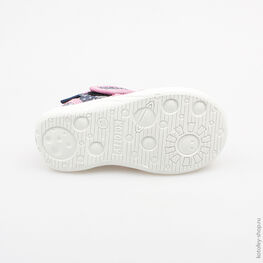 121025-11 Босоножки текстильные для девочки син-роз фото №3