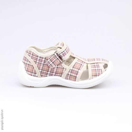 121027-11 Сандалии текстильные для мальчики бежевый фото №2