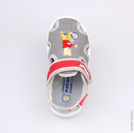 121030-12 Текстильная обувь для мальчики серый фото №4