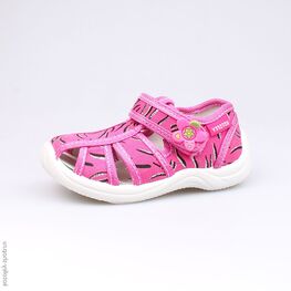 121032-12 Босоножки текстильные для девочки фуксия