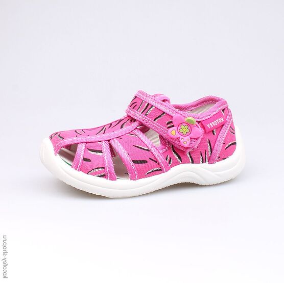 121032-12 Босоножки текстильные для девочки фуксия