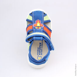 121033-11 Сандалии текстильные для мальчики голубой фото №4