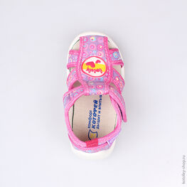 121034-11 Босоножки текстильные для девочки сир-фук фото №4